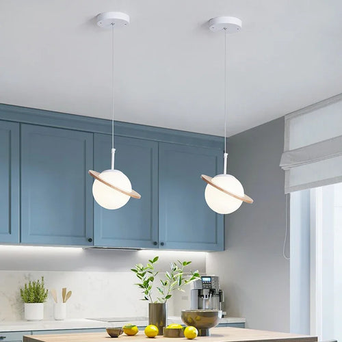 lampe à poser créative en bois et boule blanche décorative pour intérieur