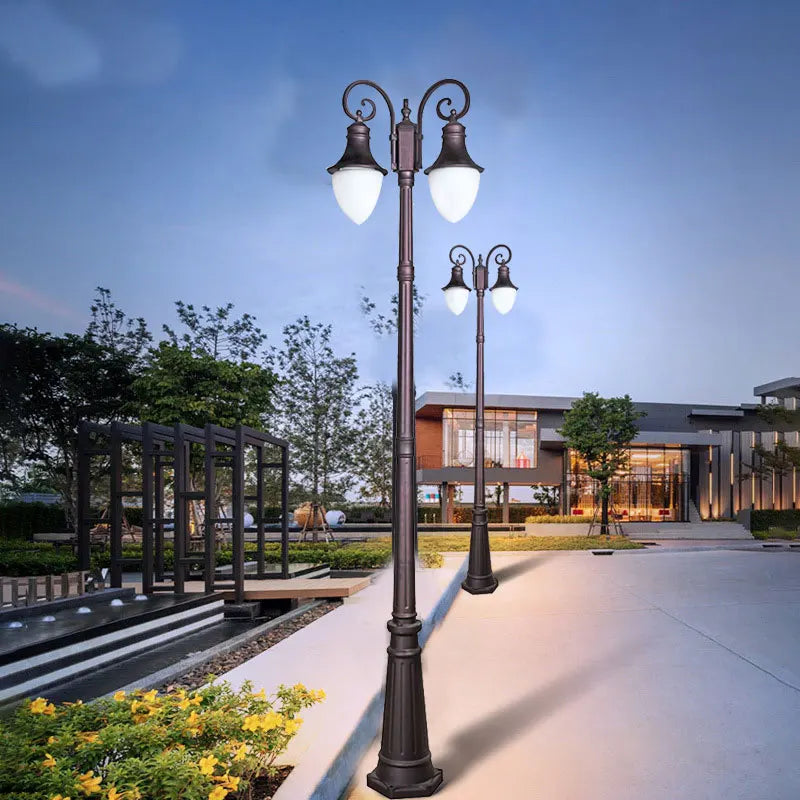 lampadaire extérieur rétro étanche style européen pour jardin - vue 7 sur 7