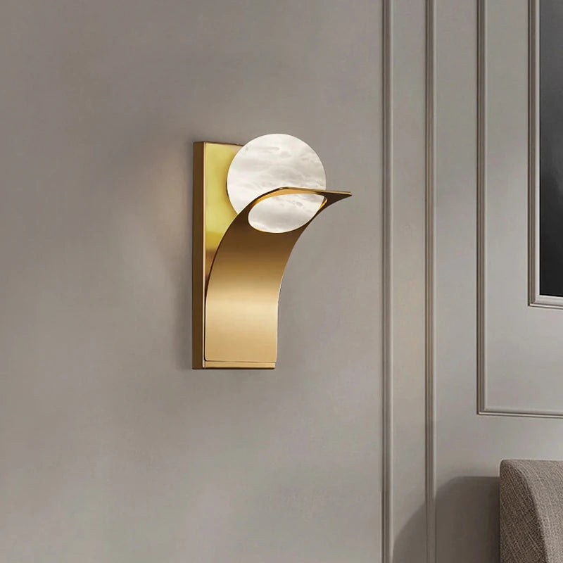 applique murale led en marbre naturel espagnol design moderne et luxueux - vue 4 sur 6