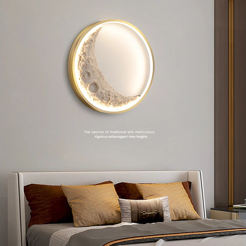 applique murale créative en forme de lune pour décoration - vue 6 sur 15
