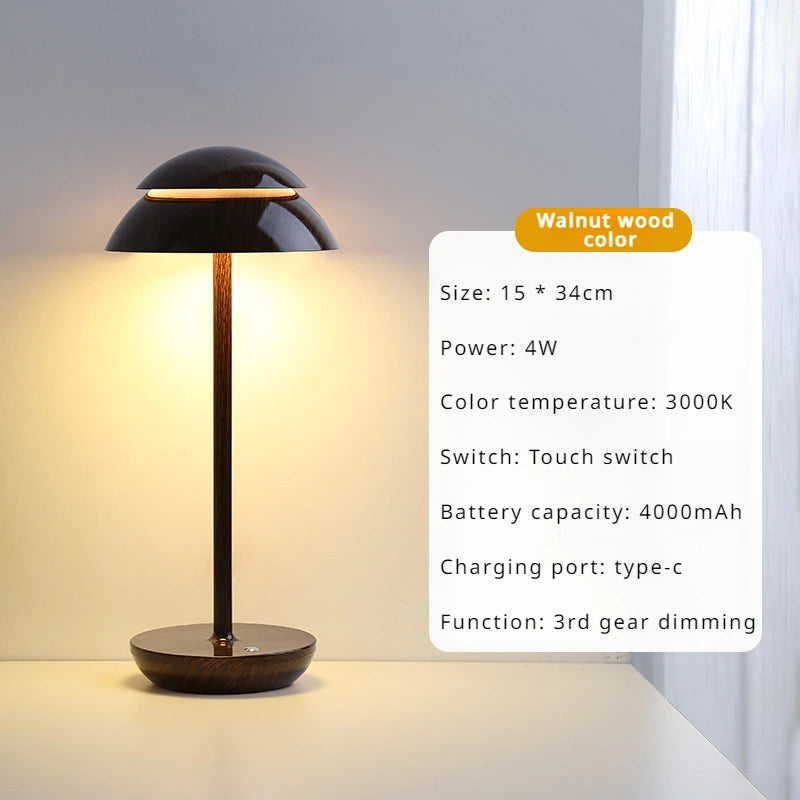 lampe rechargeable vintage led usb sans fil veilleuse portable - vue 11 sur 11