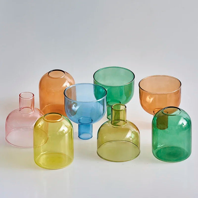 bougeoir décoratif en verre pour bougies et plantes - vue 6 sur 22