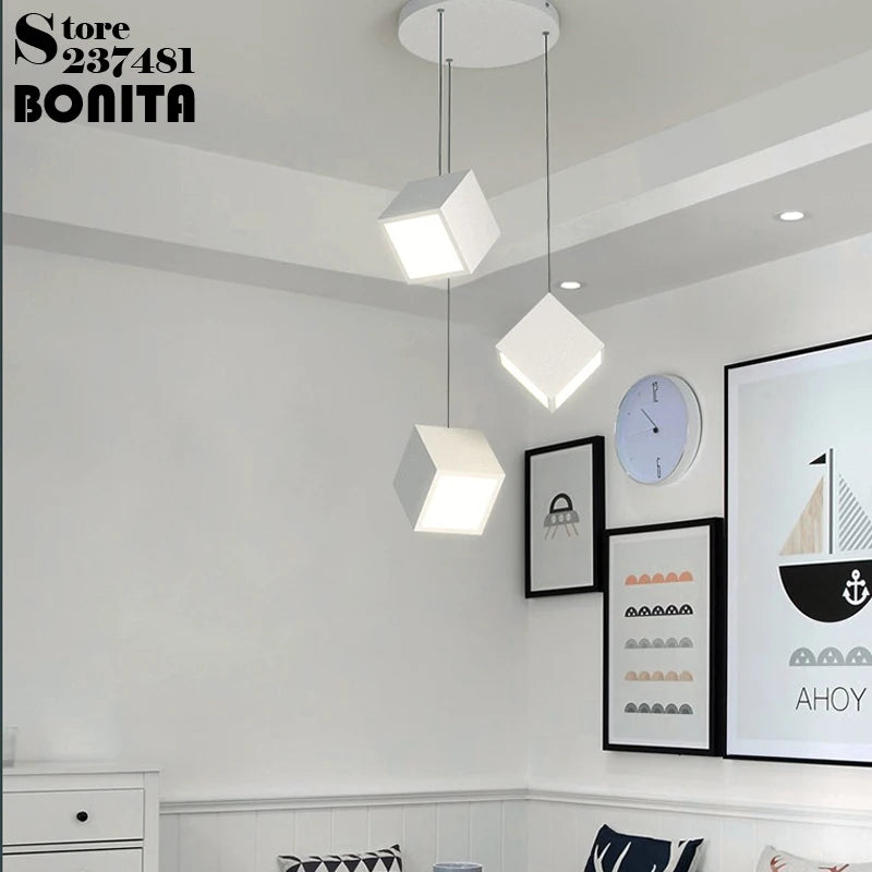 suspension moderne à LED géométrique en acrylique design minimaliste - vue 6 sur 12