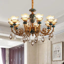 lustre en céramique avec éclairage cristal pour décoration intérieure