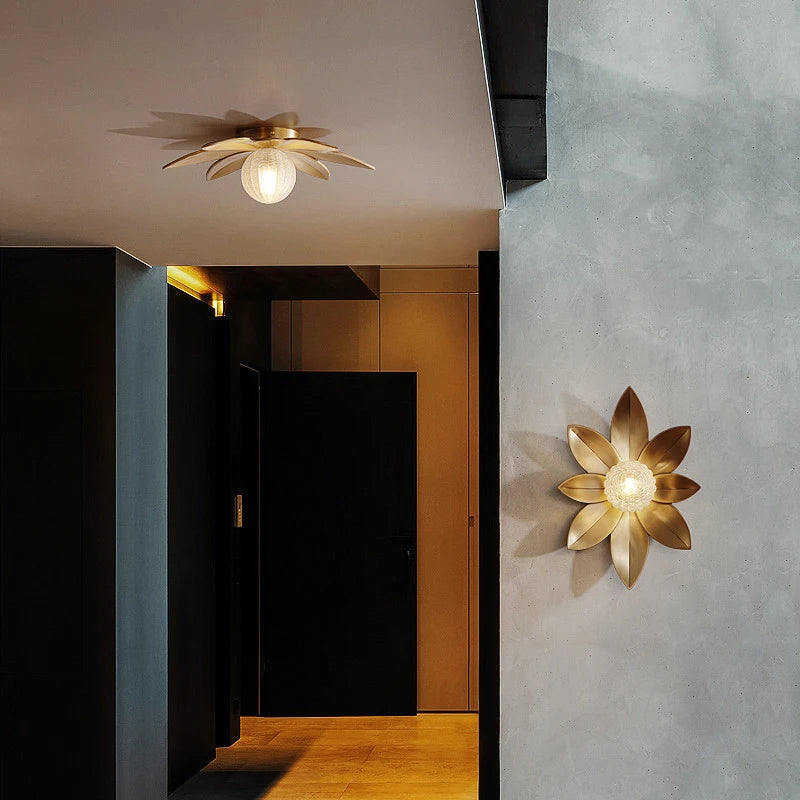 applique murale rétro lotus design postmoderne luxe créatif décoratif