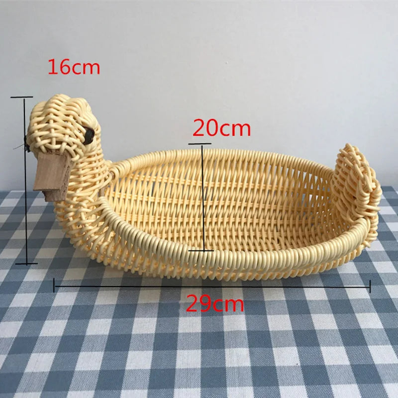 panier de rangement en rotin tissé style animal fait main - vue 26 sur 29