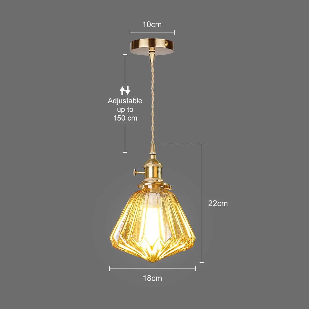 lustre moderne en verre et cuivre design minimaliste pour éclairage créatif - vue 5 sur 8