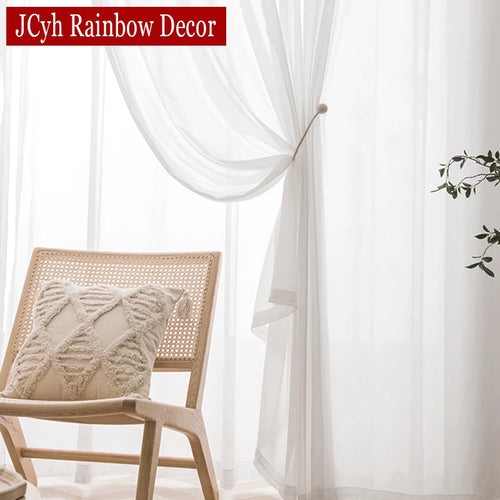 Voilage moderne translucide pour salon chambre balcon - vue 3 sur 7