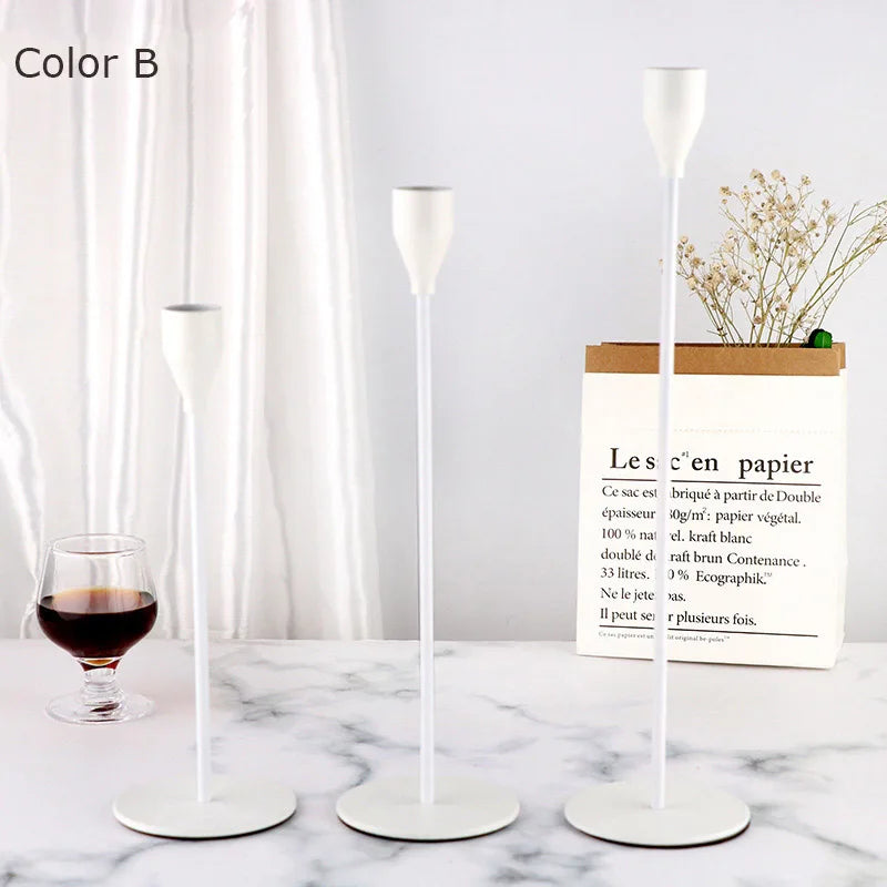 bougeoirs en métal luxueux pour mariage et décoration élégante - vue 10 sur 11