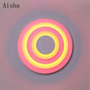 Decorative round medieval wall light with colourful LED illumination