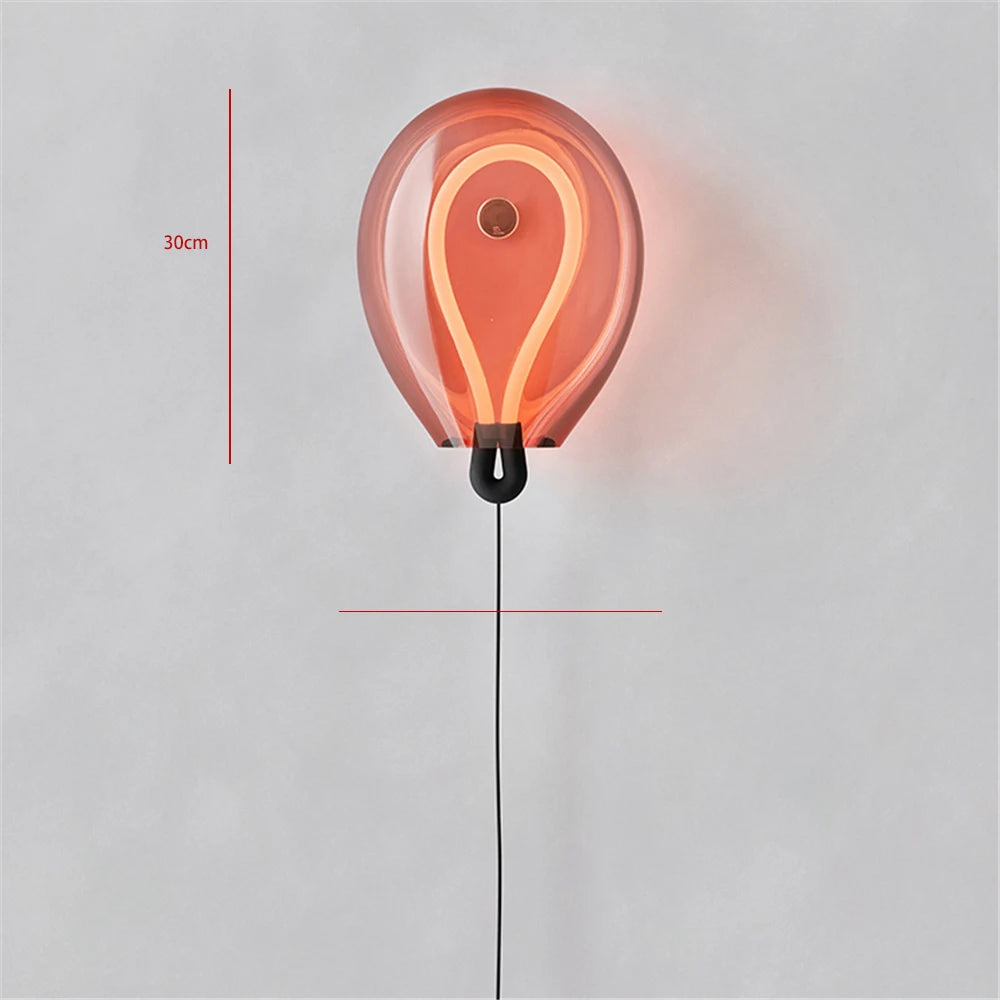 Nordic design coloured glass LED wall light for modern interiors - vue 5 sur 8