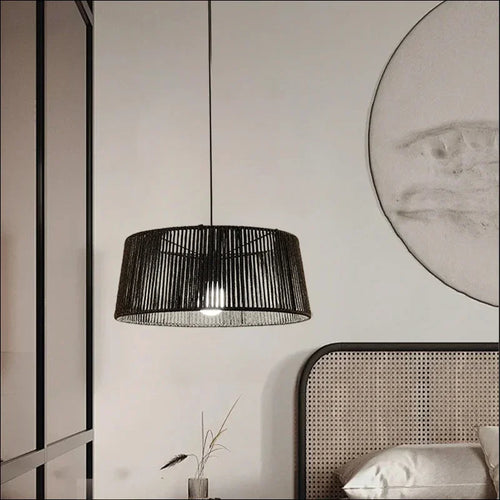 lustre nordique sandyha tissé corde éclairage led maison