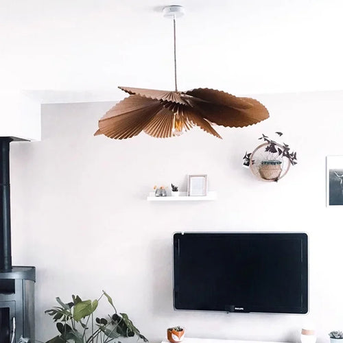 lustre nordique wabi-sabi en forme d'éventail pour décoration créative - vue 5 sur 8