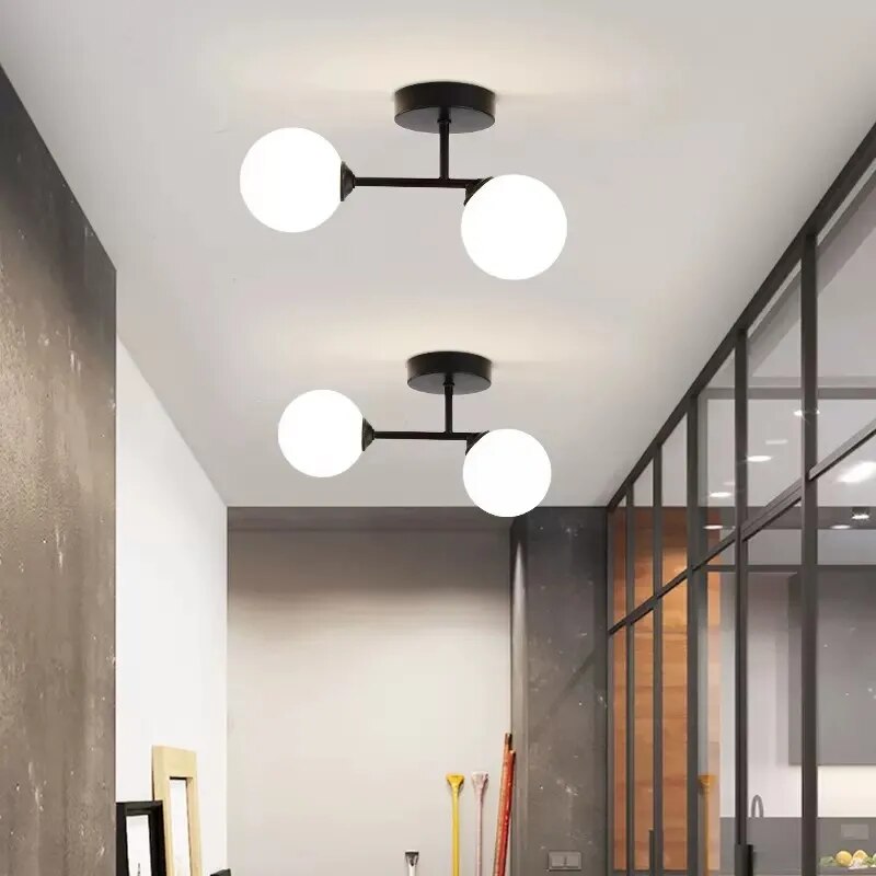 plafonnier verre moderne minimaliste noir - vue 5 sur 14