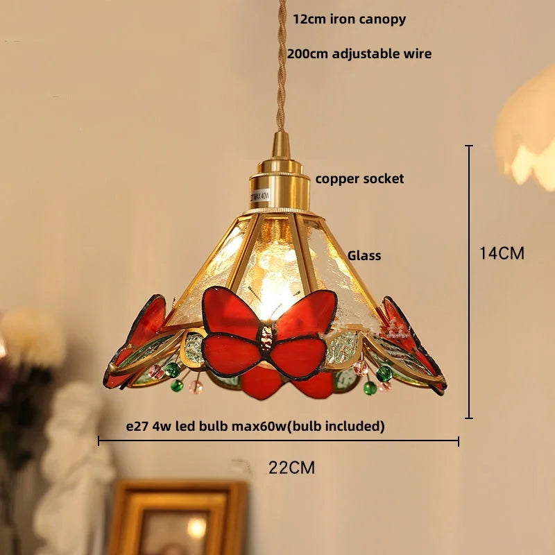 suspension en verre coloré avec fil de bois réglable moderne - vue 23 sur 25