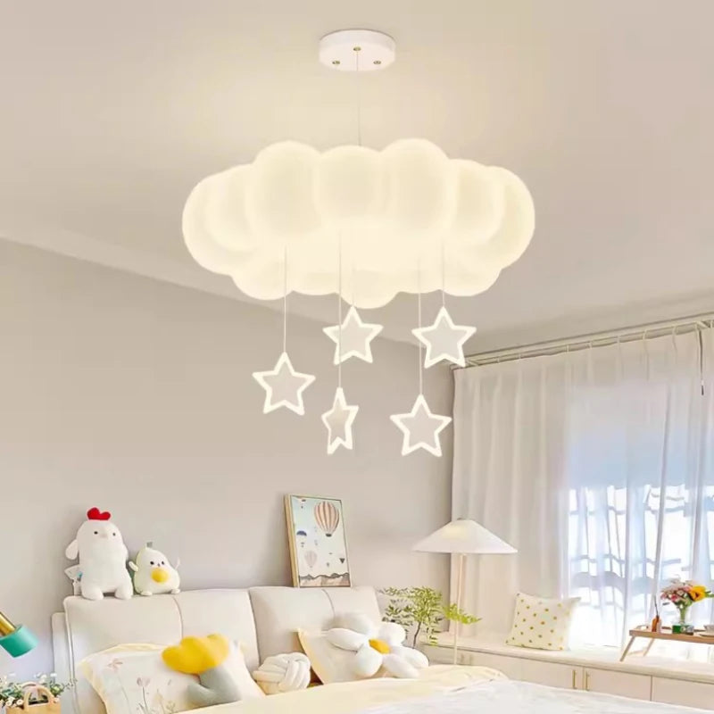 lustre moderne nuages romantique pour chambre enfant décoration intérieur - vue 2 sur 12