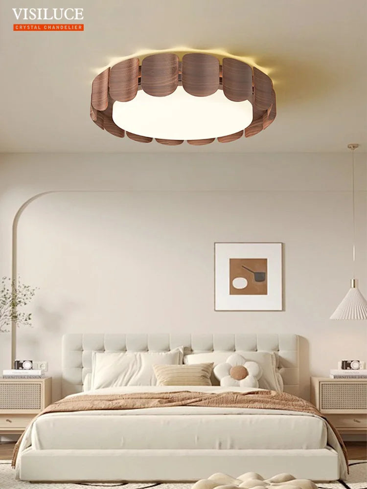 plafonnier moderne wabi-sabi en bois pour intérieur design - vue 3 sur 8