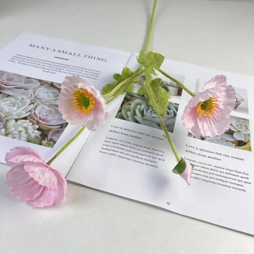 fleurs de pavot artificielles en soie pour décoration et événements