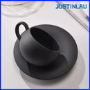 Mug céramique style pierre volcanique avec soucoupe