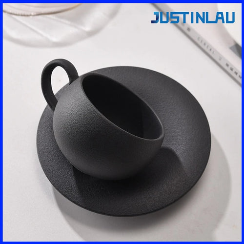 Mug céramique style pierre volcanique avec soucoupe