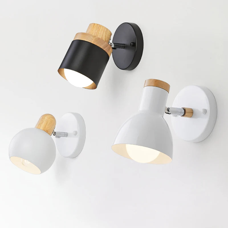 Nordic minimalist LED wooden wall light - vue 5 sur 14