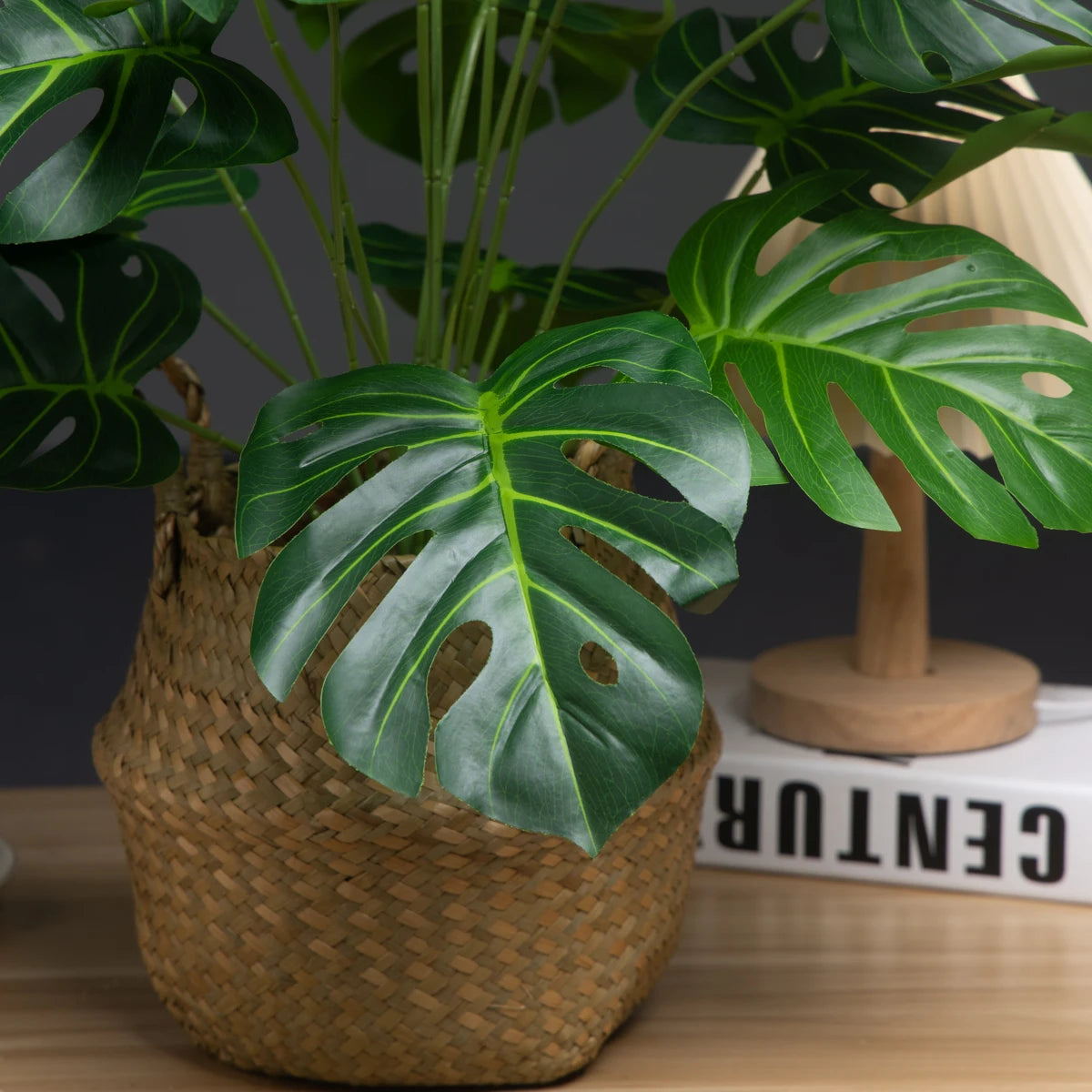 palmier artificiel 18 feuilles grandes plantes monstera décoratif pour intérieur - vue 4 sur 6