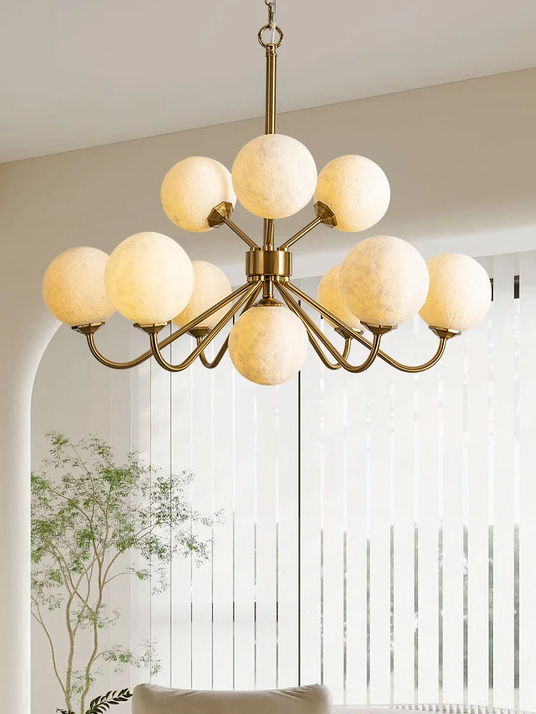 lustre moderne branche lune boule en verre pour restaurant - vue 3 sur 10