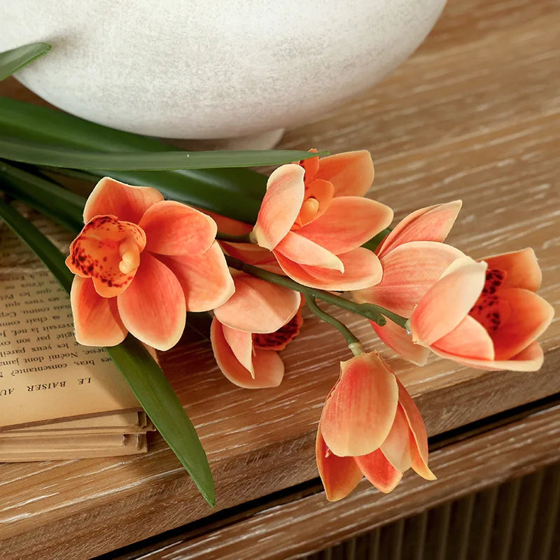 fleurs artificielles cymbidium pour décoration mariage et événements - vue 4 sur 11
