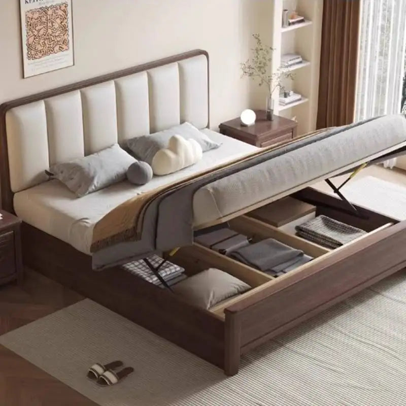 lit simple haut de gamme en bois moderne pour chambre