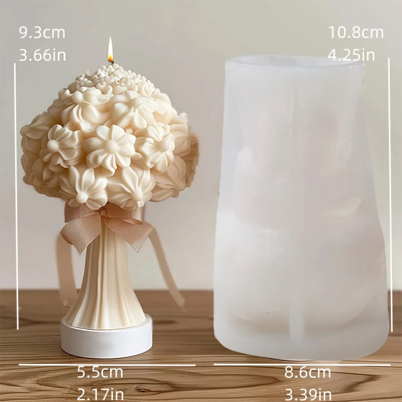 moule en silicone 3d bouquet de roses pour bougie - vue 13 sur 18