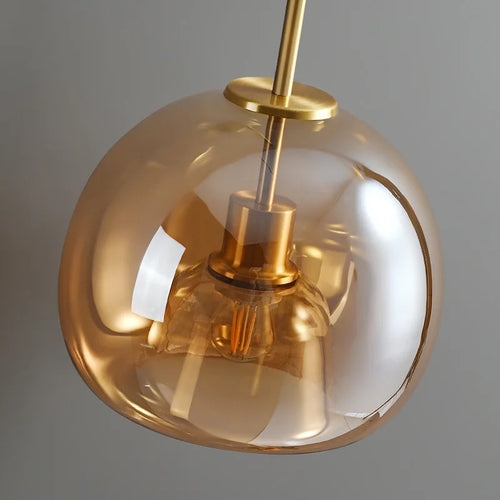 Plafonnier design en verre de couloir passage luxe fumé ambre gris - vue 5 sur 8