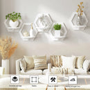 Set of 3 or 6 hexagonal shelves for flowers handmade decor