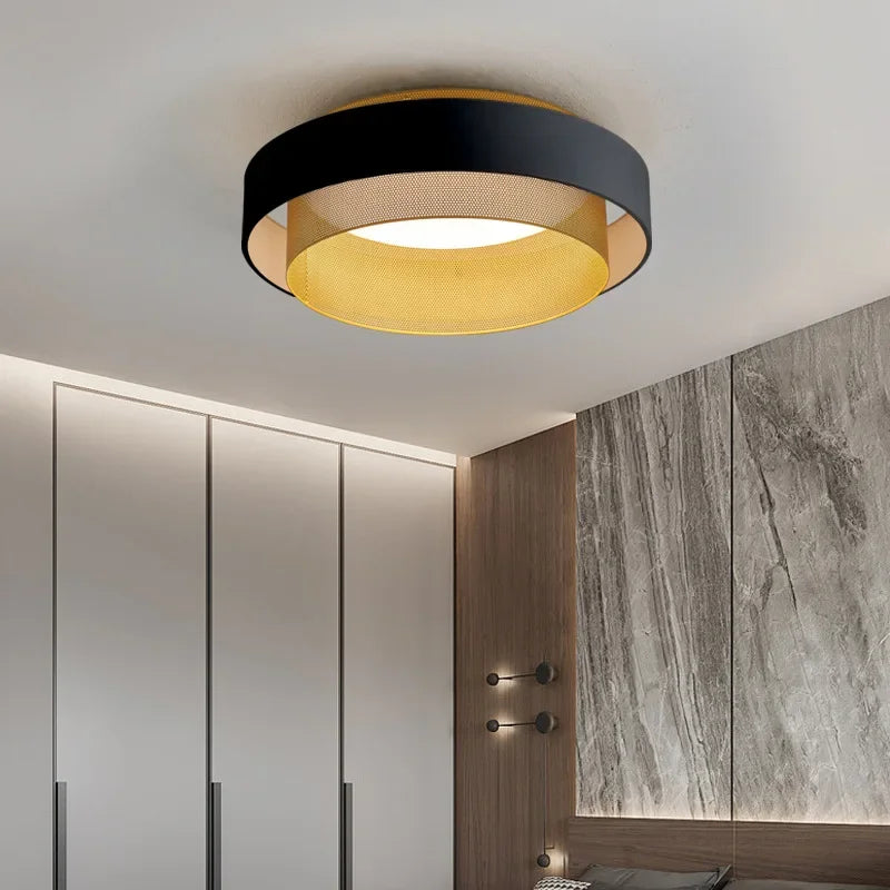 Plafonnier LED circulaire en métal noir - vue 4 sur 5