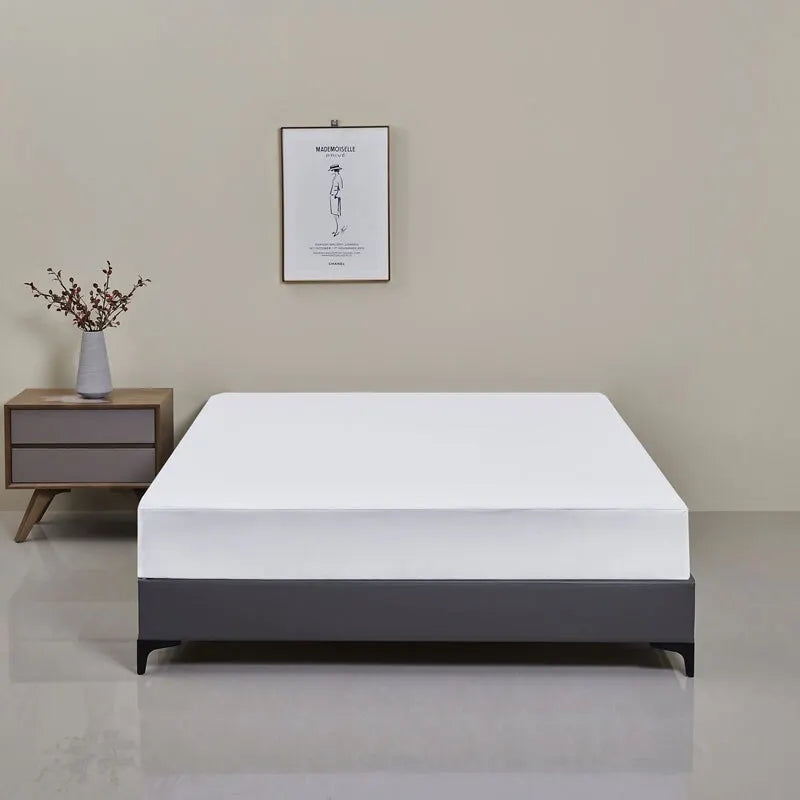 Safe Waterproof Mattress Protector, Soft Comfortable Breathable Solid Color Bedding Mattress Cover Fitted, Machine Washable - vue 11 sur 14