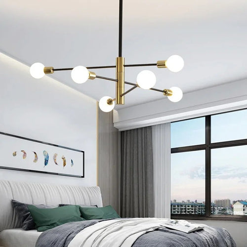 Plafonnier LED Spoutnik noir au design nordique moderne - vue 5 sur 12