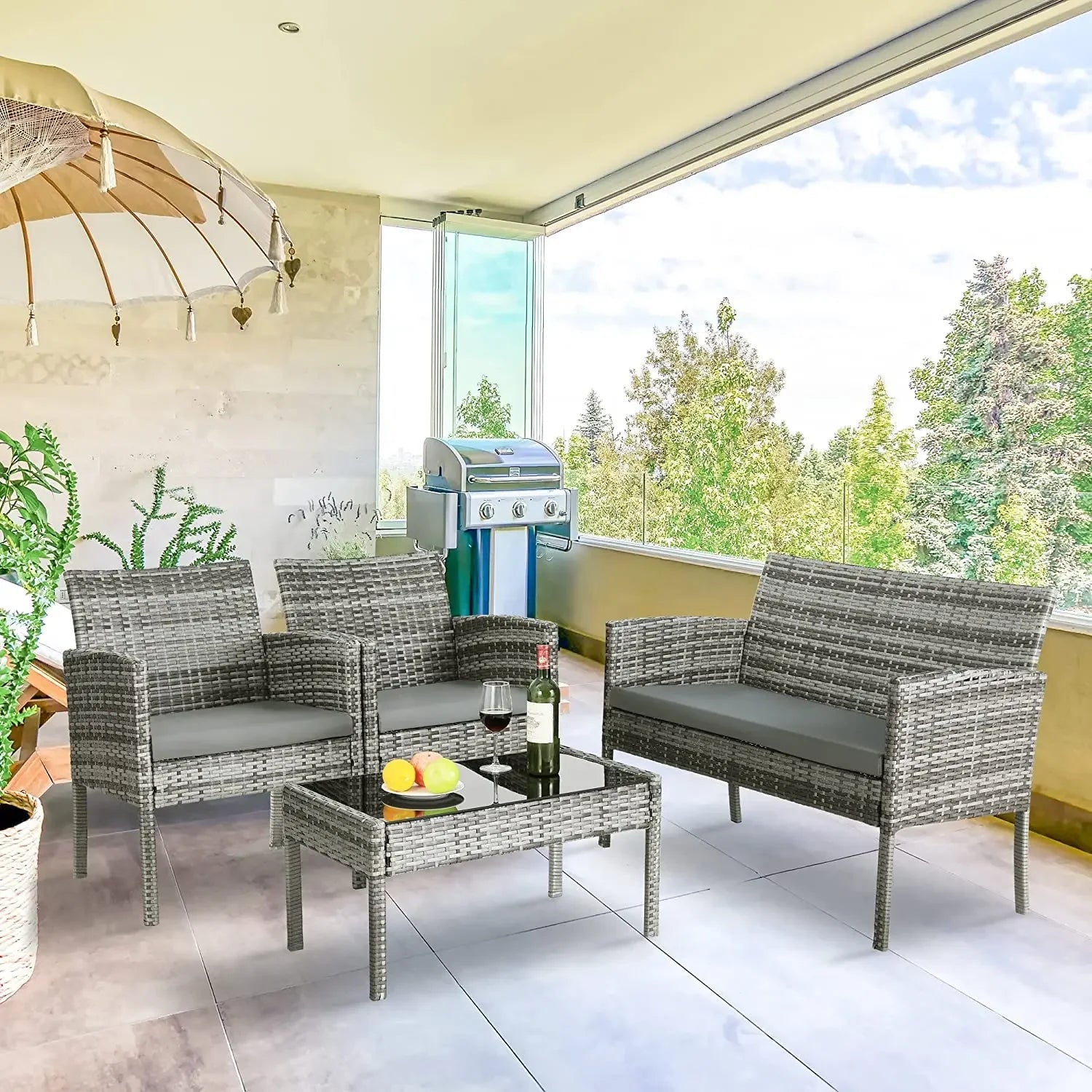 ensemble de canapés et meubles pour jardin extérieur - vue 6 sur 6