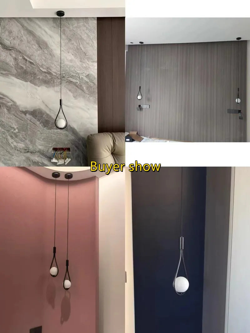 Suspension boule de verre pour chambre à coucher - vue 6 sur 8