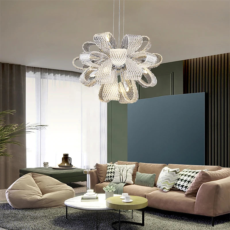 Nordique Art Déco Lustre LED Suspension Lámparas Salon Lustre Éclairage 2023 Décor À La Maison Plafond Lustre - vue 3 sur 18
