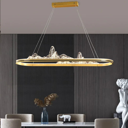 SANDYHA snow mountain Chinese style designer LED landscape pendant light