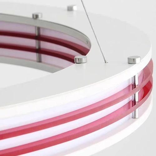 lustre art déco 	 style avec anneau luminaires suspendus fil réglable