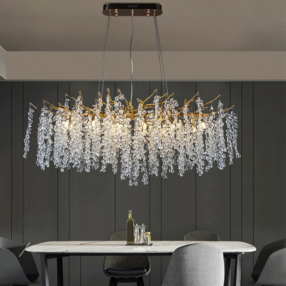 lustre à led en cristaux design moderne pour décoration intérieure - vue 7 sur 22