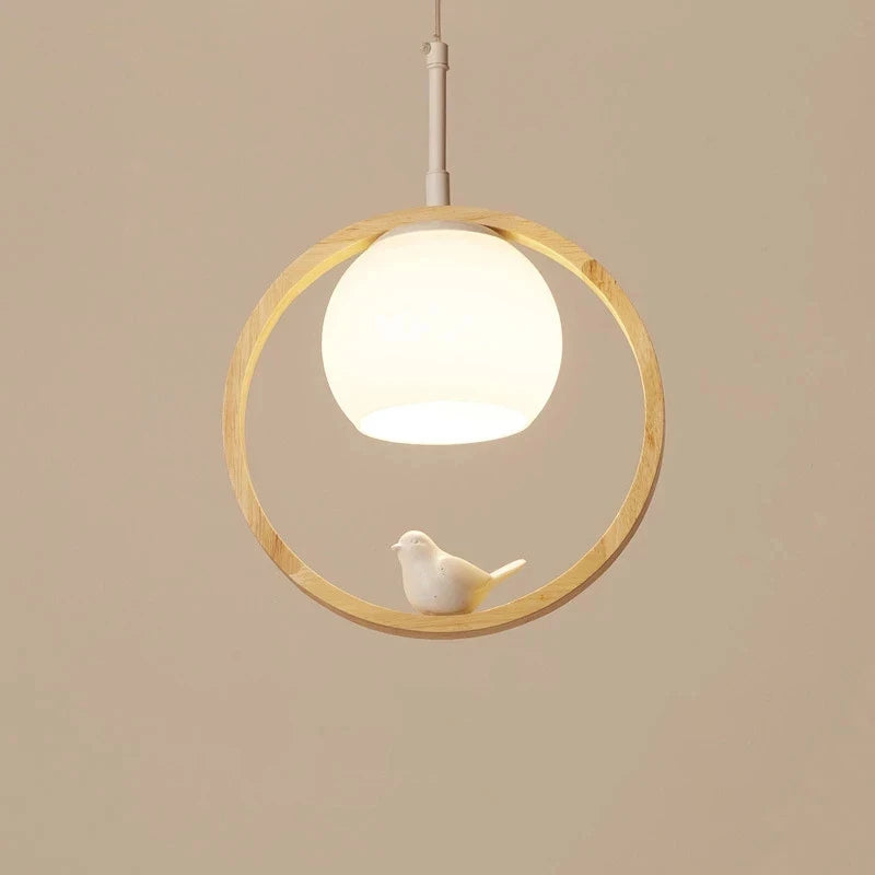 suspension modernes en bois avec led intégrée - vue 7 sur 11
