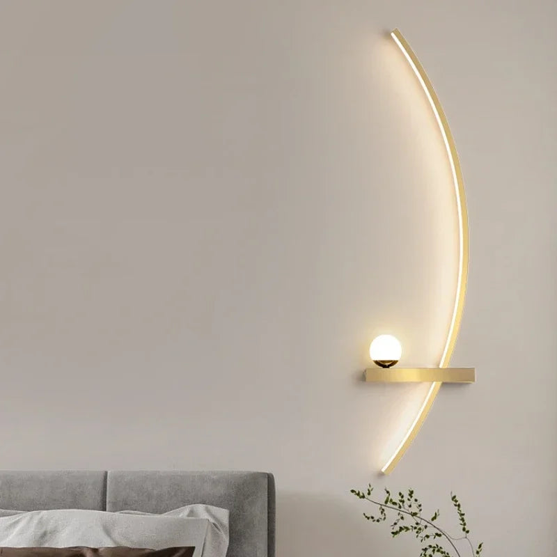 applique murale led nordique rayée pour décoration intérieure - vue 4 sur 17