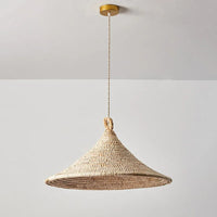 Minimalist Japanese-style vintage rattan pendant light