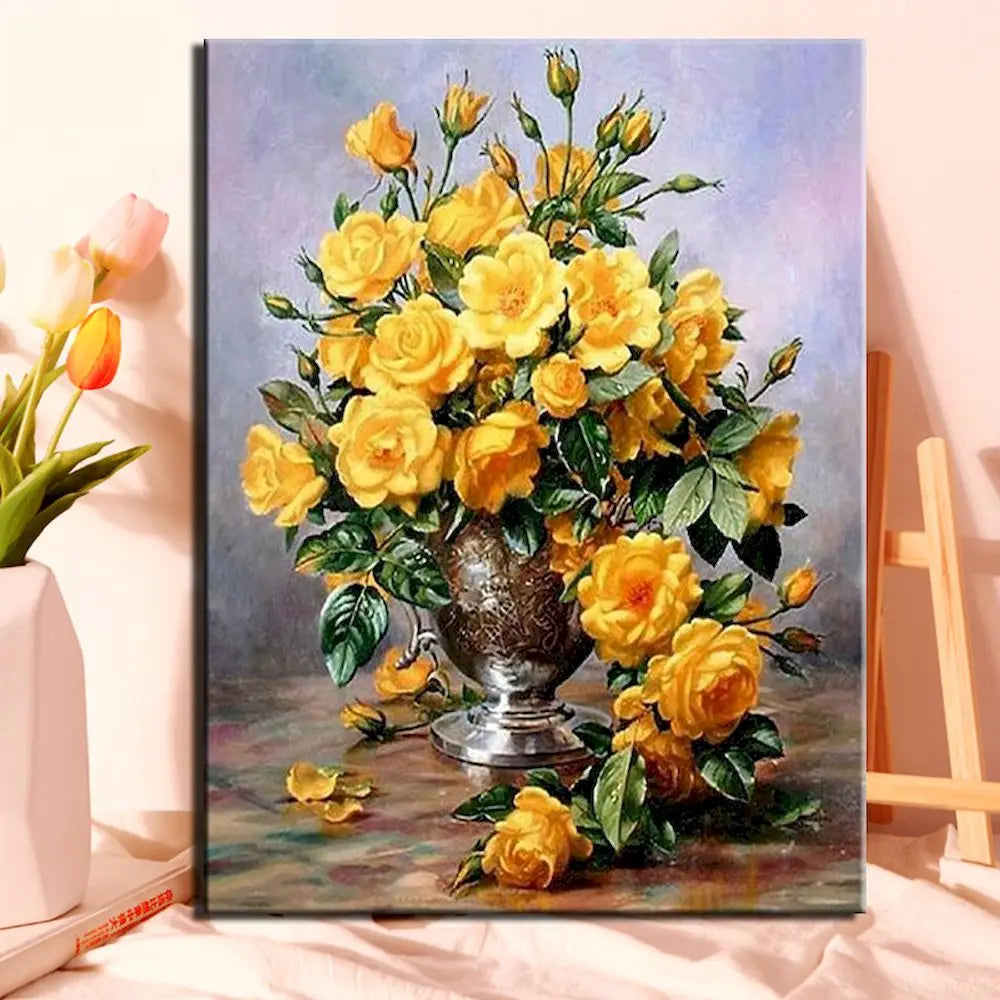 kit de peinture par numéro fleurs pour adultes décoration artistique - vue 8 sur 7