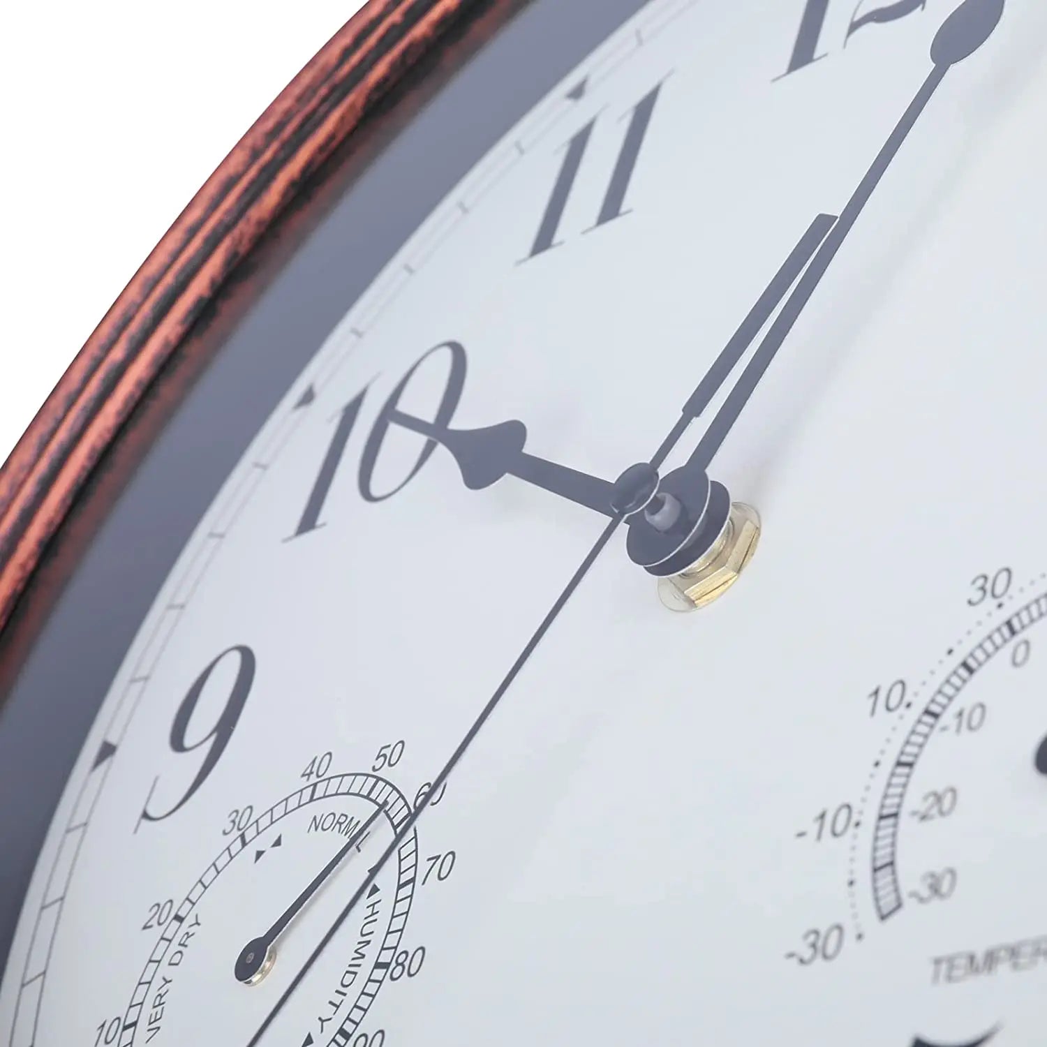 horloge murale ronde pour intérieur et extérieur décorative à piles - vue 3 sur 8
