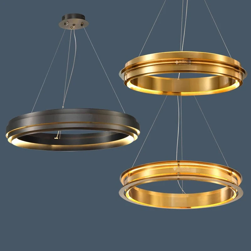lustre en anneau post-moderne minimaliste italien led - vue 3 sur 12