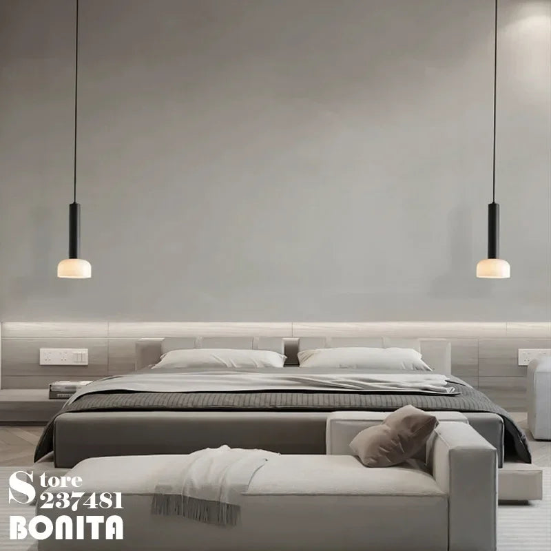 lustre moderne en verre laiteux pour éclairage intérieur décoratif - vue 6 sur 8