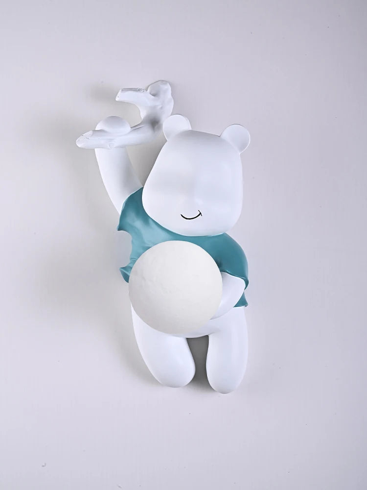 applique murale ours moderne pour chambre enfants et salon - vue 4 sur 9