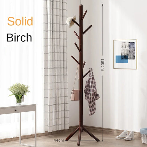 porte-manteau vertical en bois massif pour vêtements et accessoires - vue 9 sur 14
